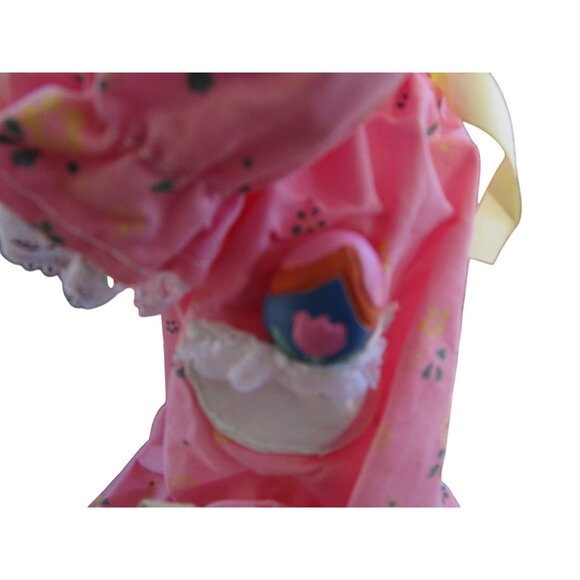 Fabric Mache Mrs. Easter Bunny Figurine With Tulips Eggs Duckling GUC - Picture 11 of 16